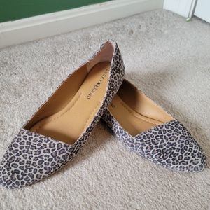 Lucky Brand 7 Leopard Print Leather Upper Ballet Flats